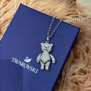 Swarovski Crystal 3D Movable Teddy Bear Necklace